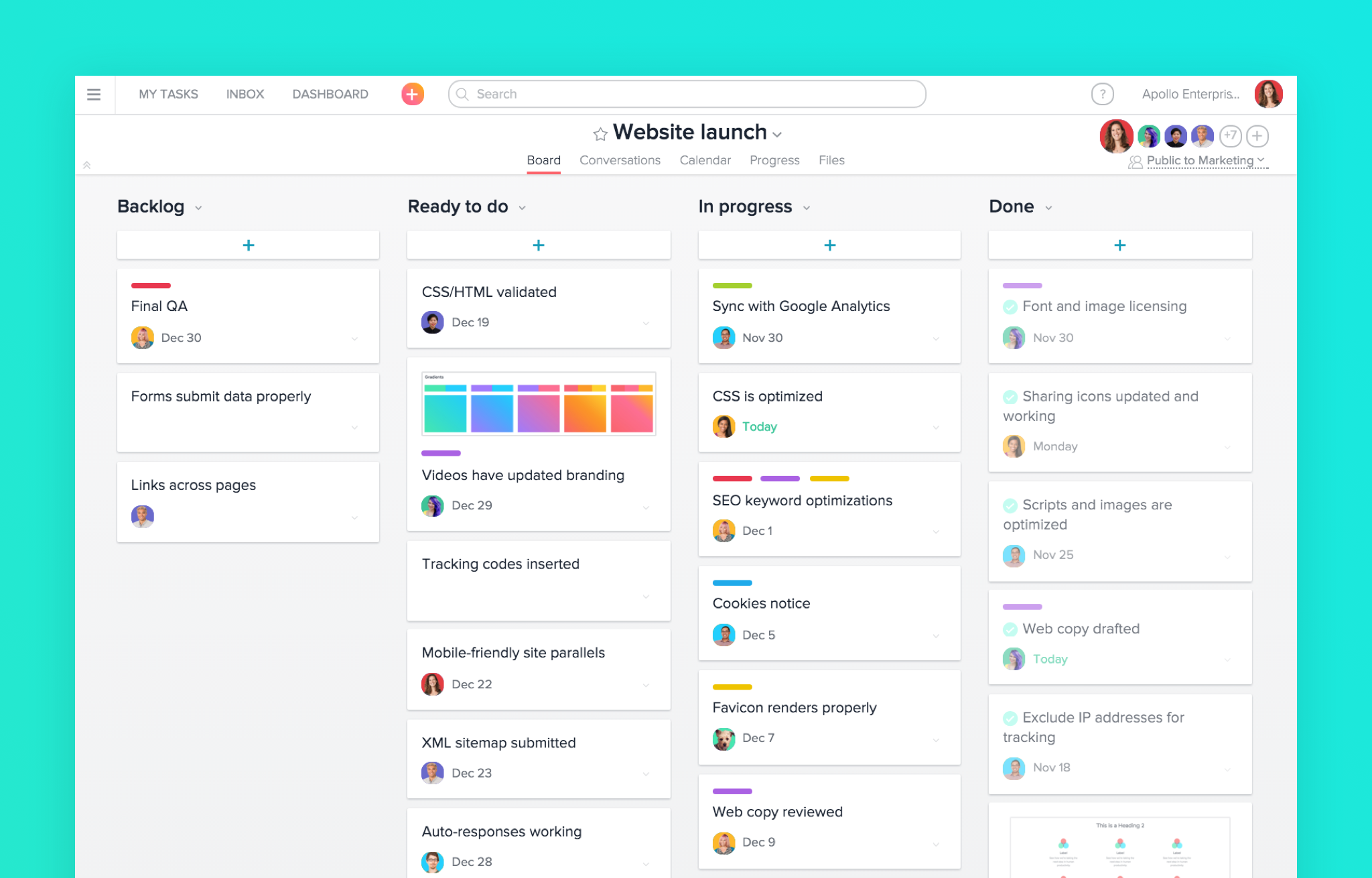 Asana dashboard - Simply and effective tool for virtual assistants management