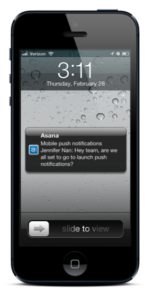 Asana iPhone Push Notifications