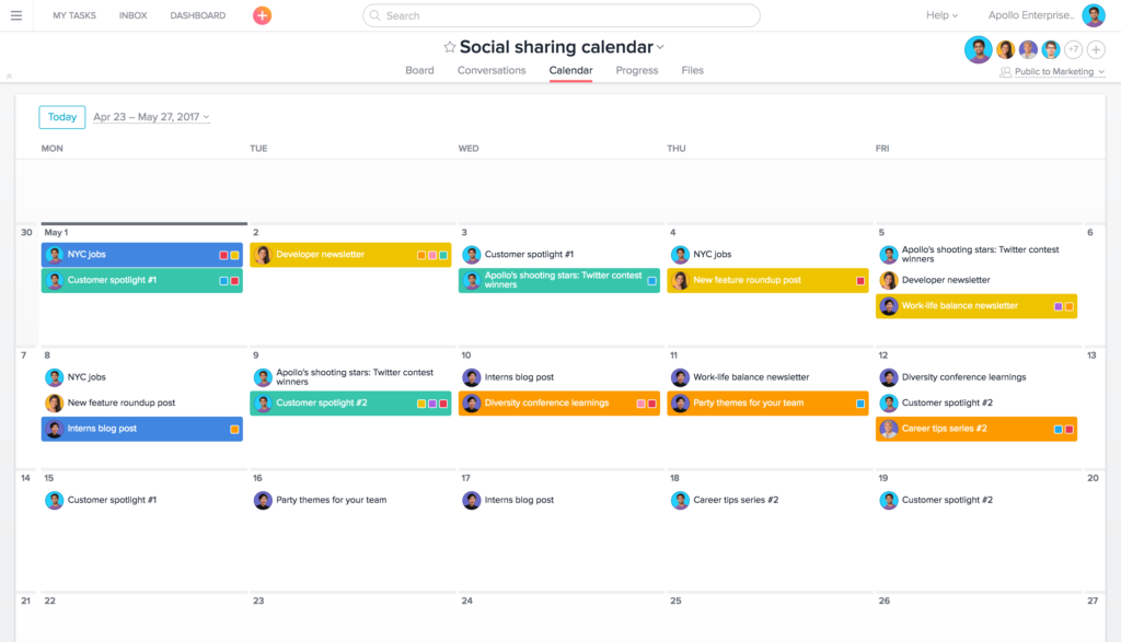 Gantt Chart Social Media