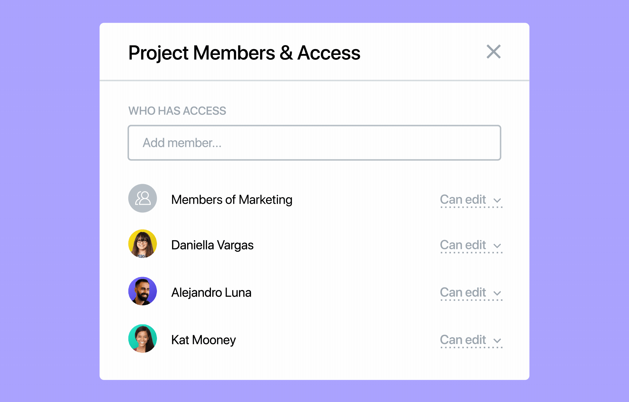 Comment only tasks and projects in Asana