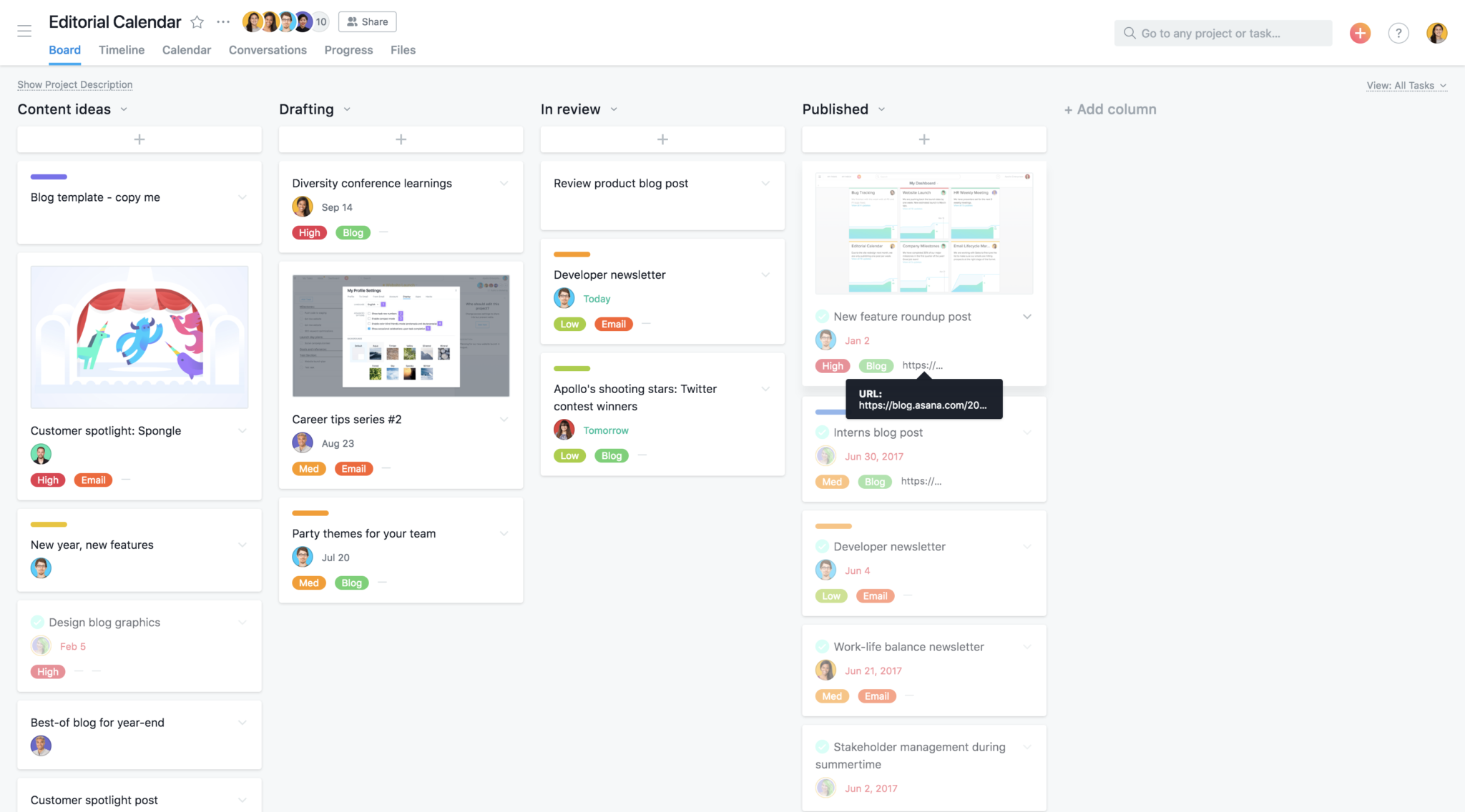 New for Asana’s custom fields: emojis, links, and more