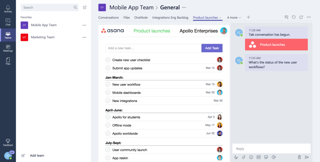 microsoft teams app integration