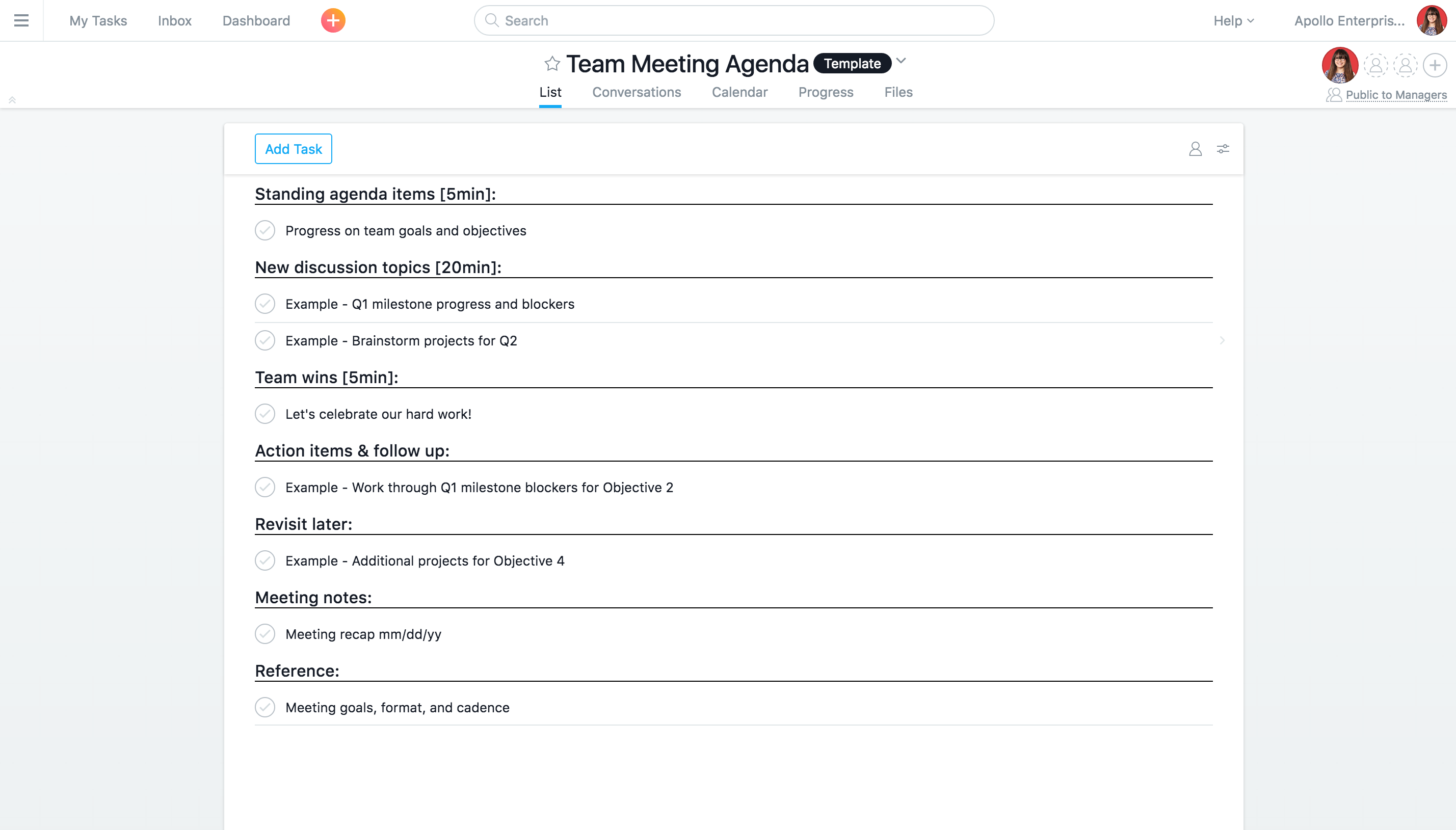 Meeting agenda template