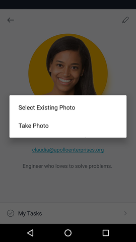 change your profile photo in Asana's Android app
