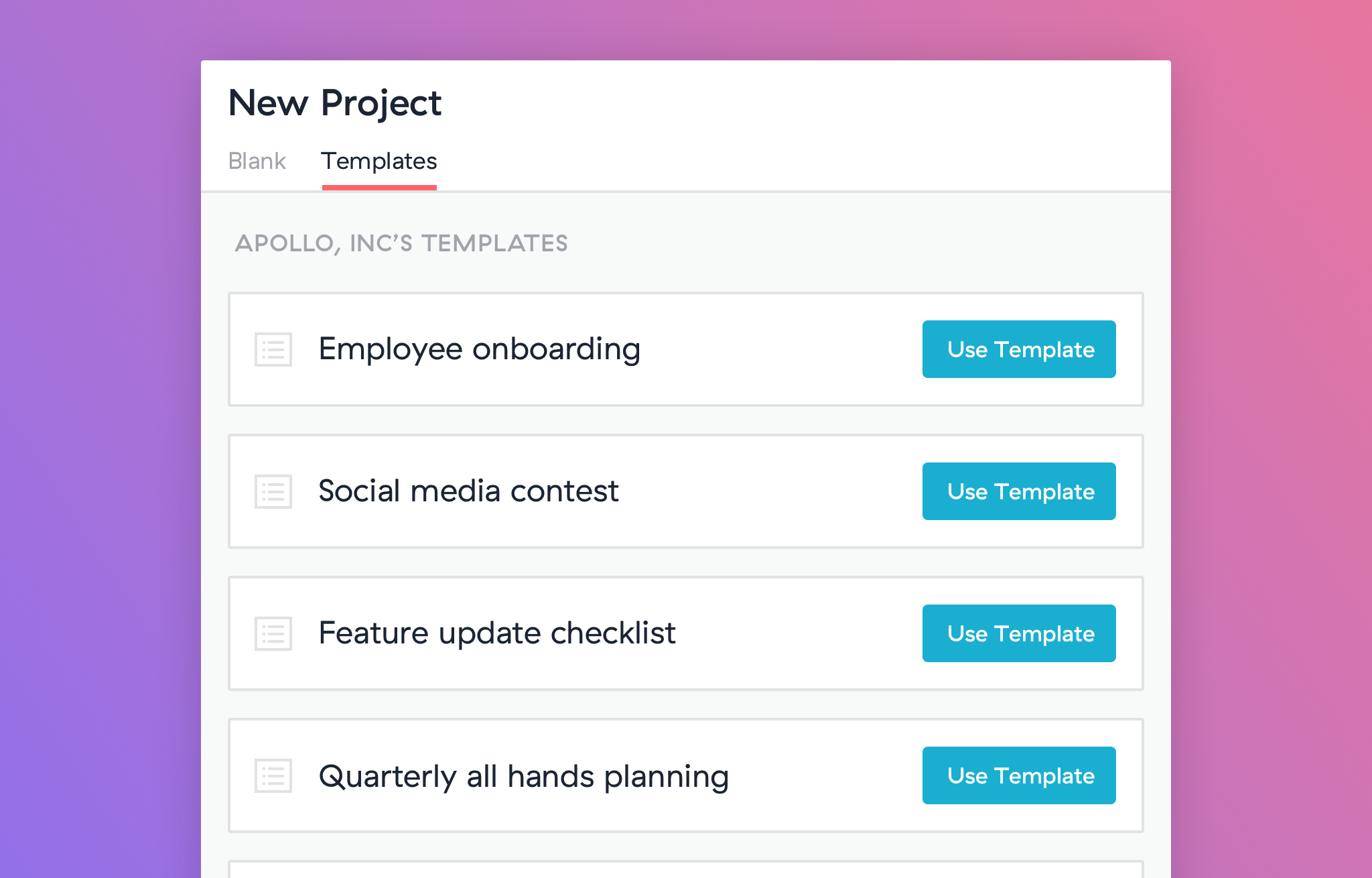 Asana custom templates