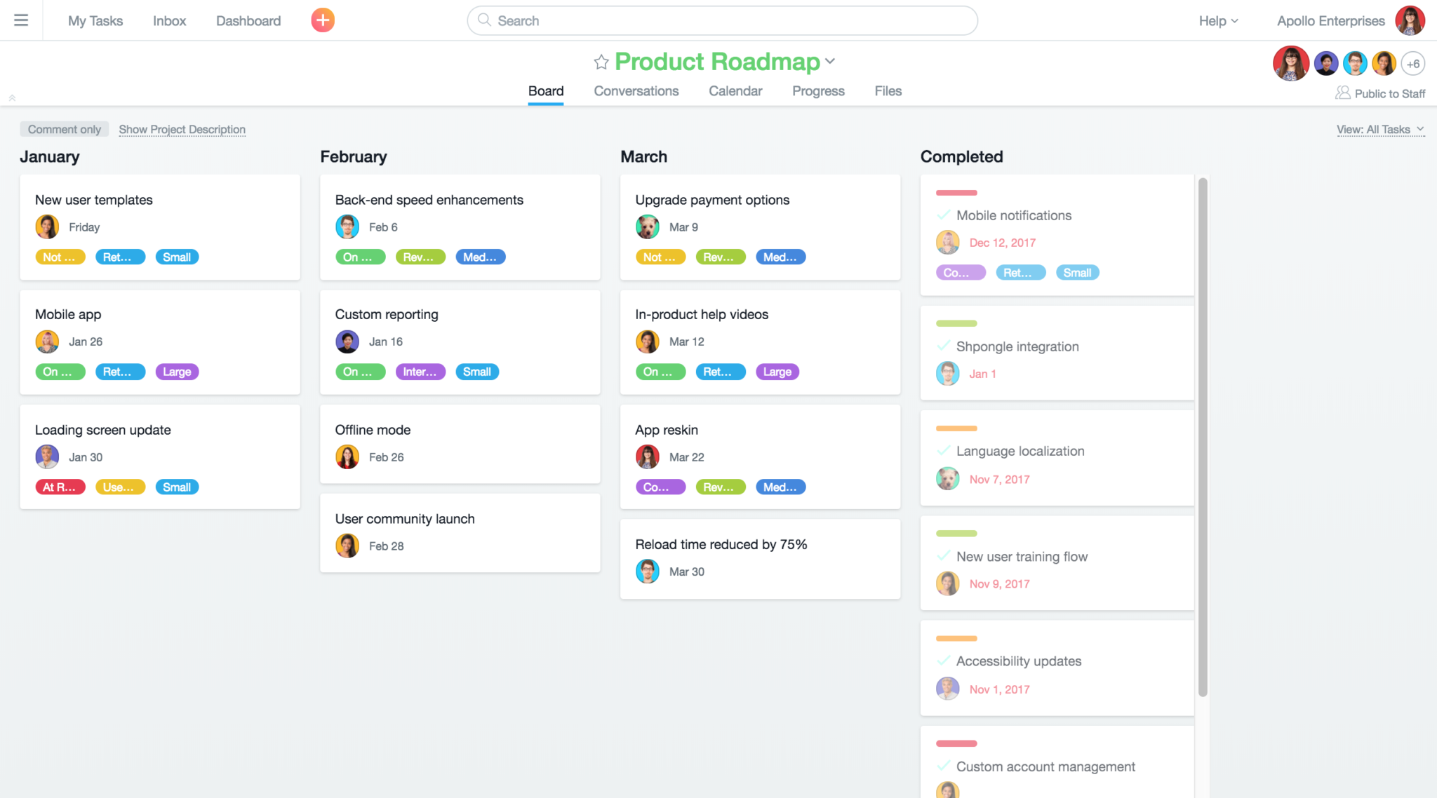 New for Asana Boards View: Custom Fields and Comment Only