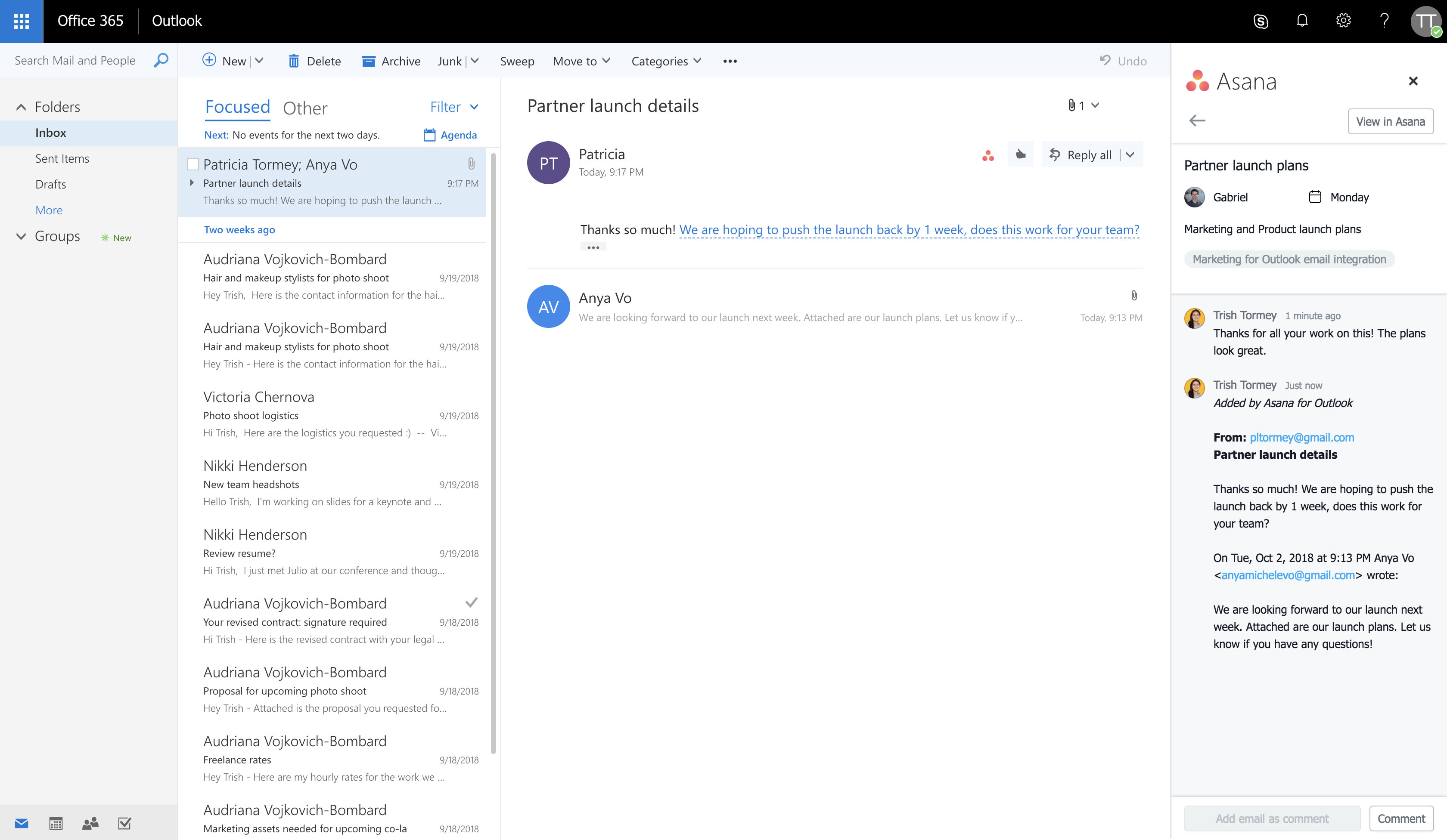 Ways to use the new Asana Outlook integration